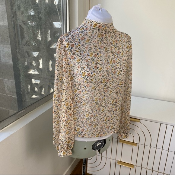 French Connection Victorian Meadow High-Neck Floral Blouse, US 2 / XXS - Picture 5 of 8
